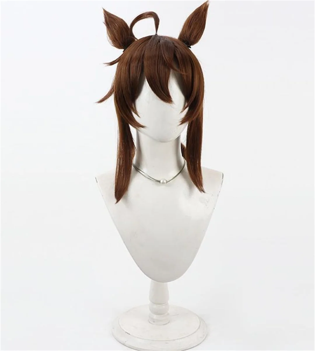 Cosplay Uma Musume Pretty Derby Anime Nakayama Festa Wig Anime Party Character Wig, Ear Tail Heat-Resistant Synthetic Wig