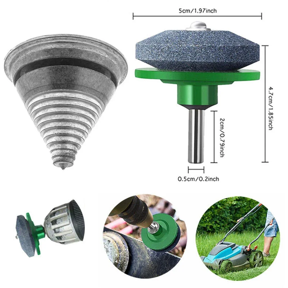 Rotary Drill Lawn Mower Blade Grinder Garden Yard Sharpener Balancer Tool Universal Grinding Rotary Drill Cuts Random Color