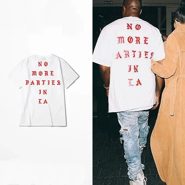 2024 New Hip Hop T-shirt Kanye West I feel Like Paul 100% Cotton tshirts NO MORE PARTIES IN LA T SHIRTS Men Women Tee Tops