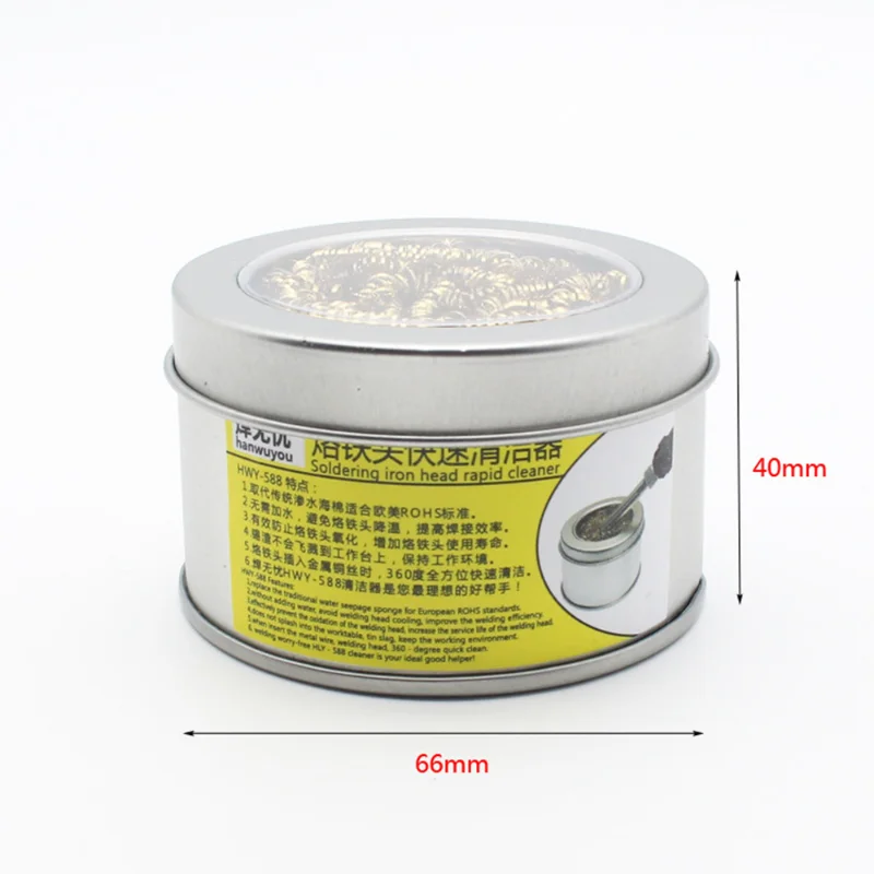 Soldering Iron Tip Cleaner with Brass Wire Sponge No Water Needed Tin Cleaner Brass Wire Sponge Balls Cleaning Tools