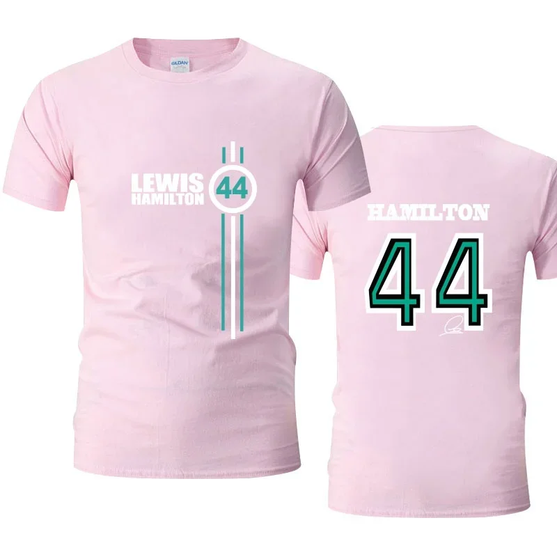 Summer F1 Driver Lewis Hamilton F1 Fan Short Sleeve 44 Logo Oversized T-shirt Men/women Fashion Street Short Sleeve