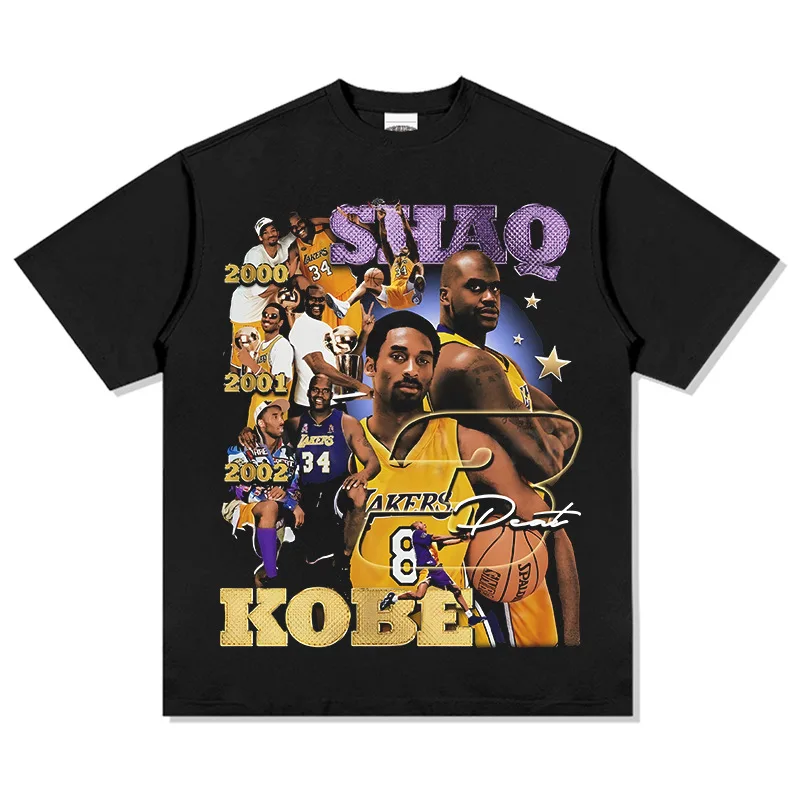 Kobe Bryant Vintage American Vintage Print Nba Basketball Star T-shirt Vintage Oversize Tshirt Streetwear Women Tops