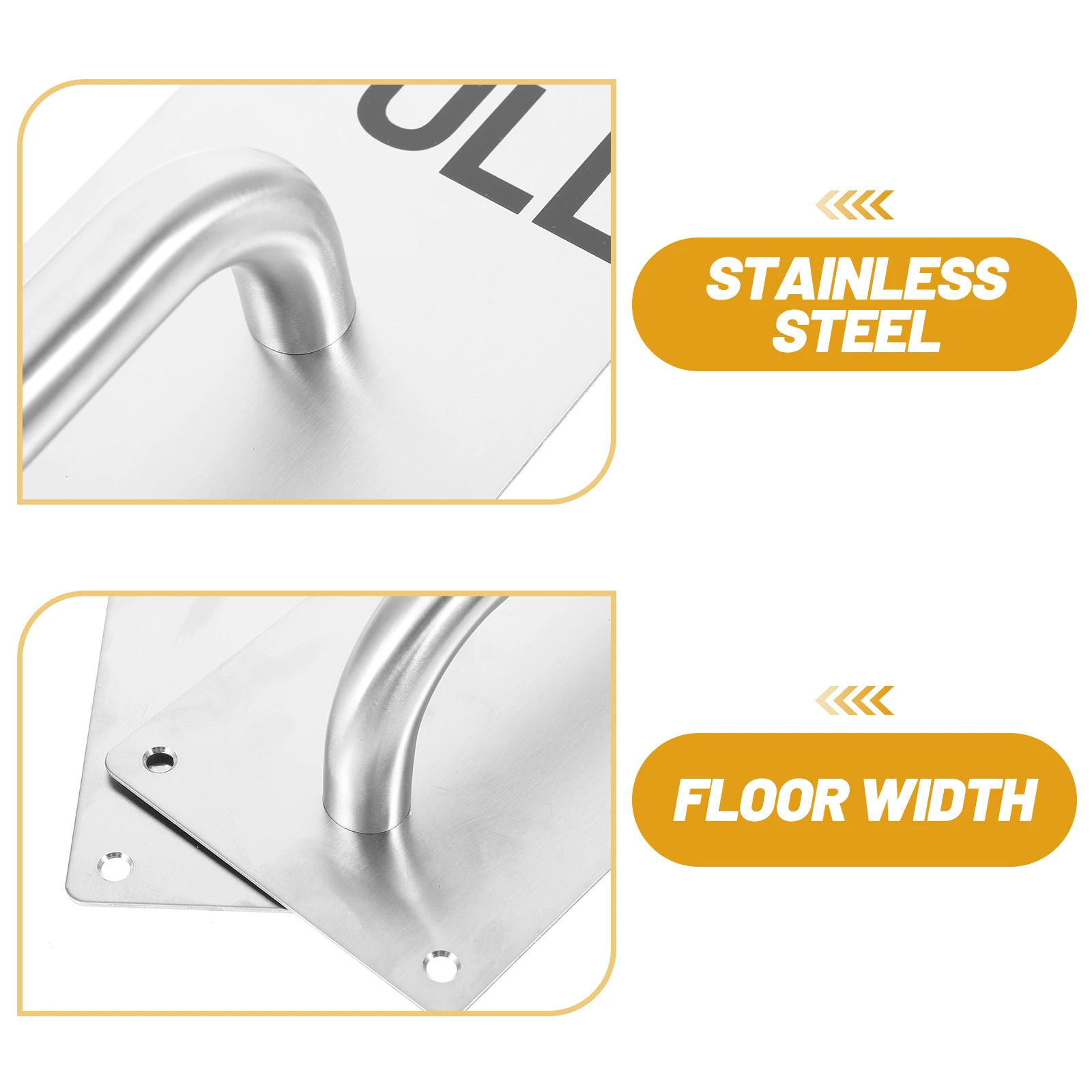 

Stainless Steel Push Pull Commercial Durable Fireproof Handle For Interior Doors Pull Plate Patio Door Handle Reinforced Metal