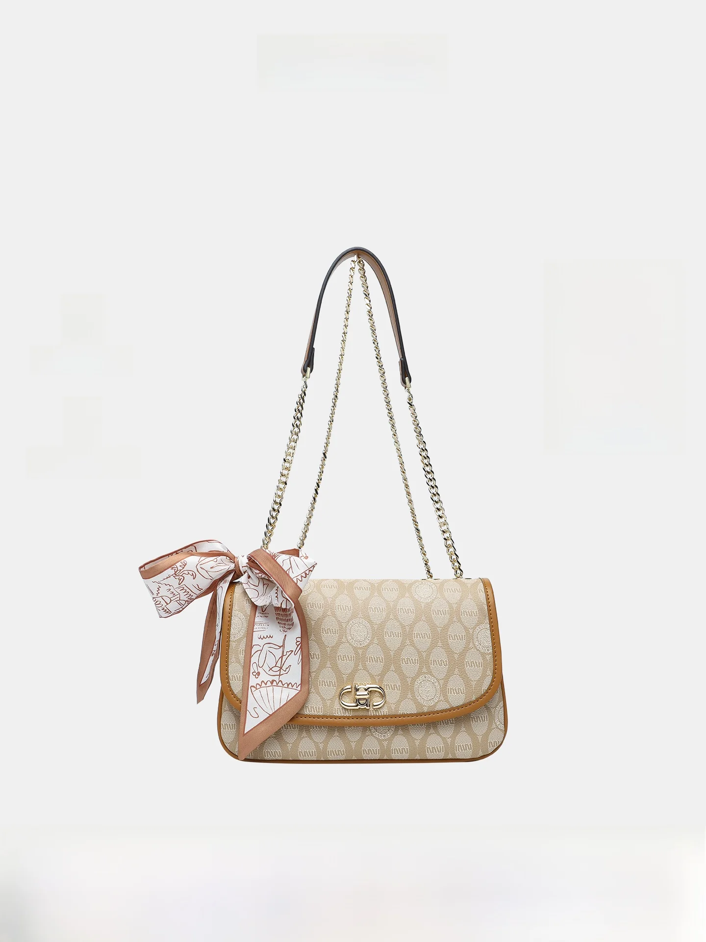 Bolsa Feminina Seventeen Wolves Luxuosa com Estampa Floral, Bolsa Pequena Quadrada com Múltiplos Compartimentos, Bolsa de Ombro Único, Moderna