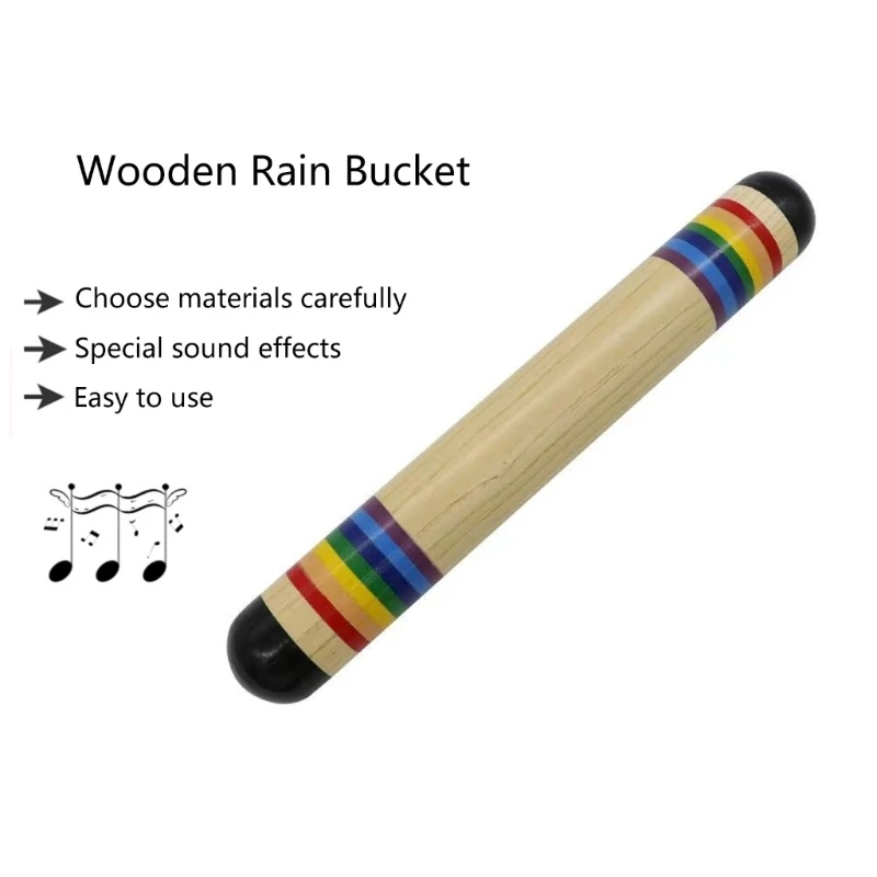 Wooden Rainstick Rainmaker Musical Instrument Toy for Kids Hand Shake Rain Shaker Music Game Educational Rattle for Baby