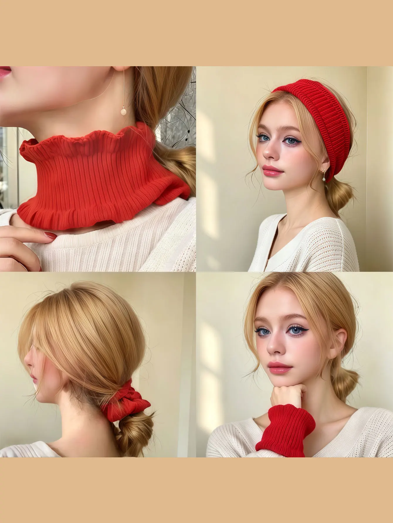 1PC  2026 Autumn-Winter New Style Earflap Multi-functional Versatile Headband with Frill Edges - Elegant Lotus Leaf Style Scarf