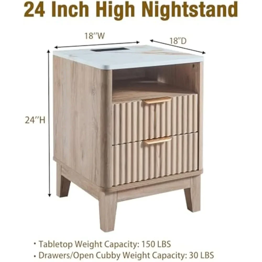 Nightstand with Charging Station, 18