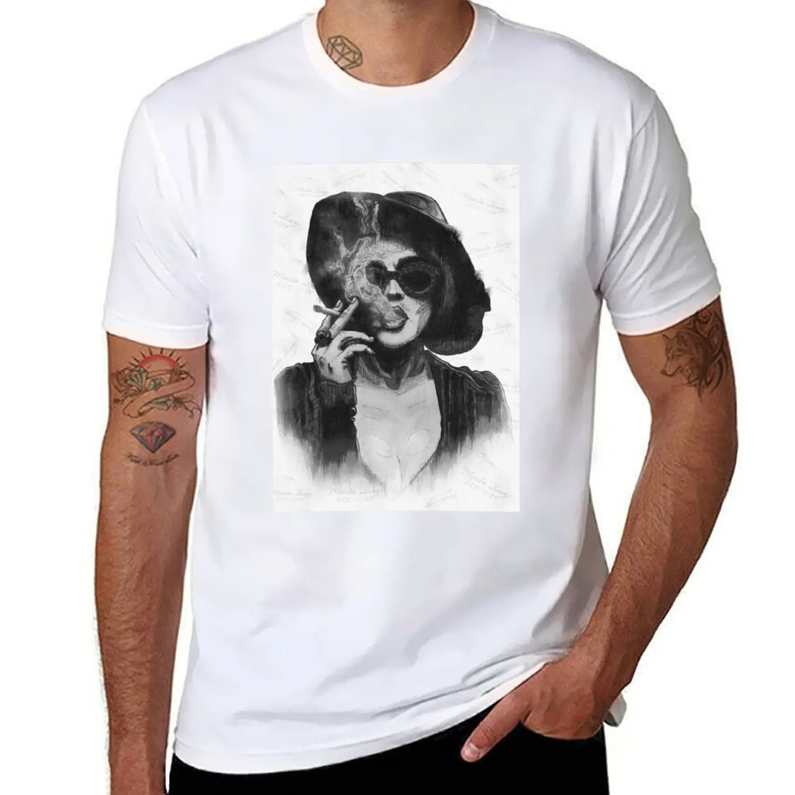 Marla Singer Illustration T-Shirt funny t shirts man t shirt for man 100 percent cotton T-Shirt