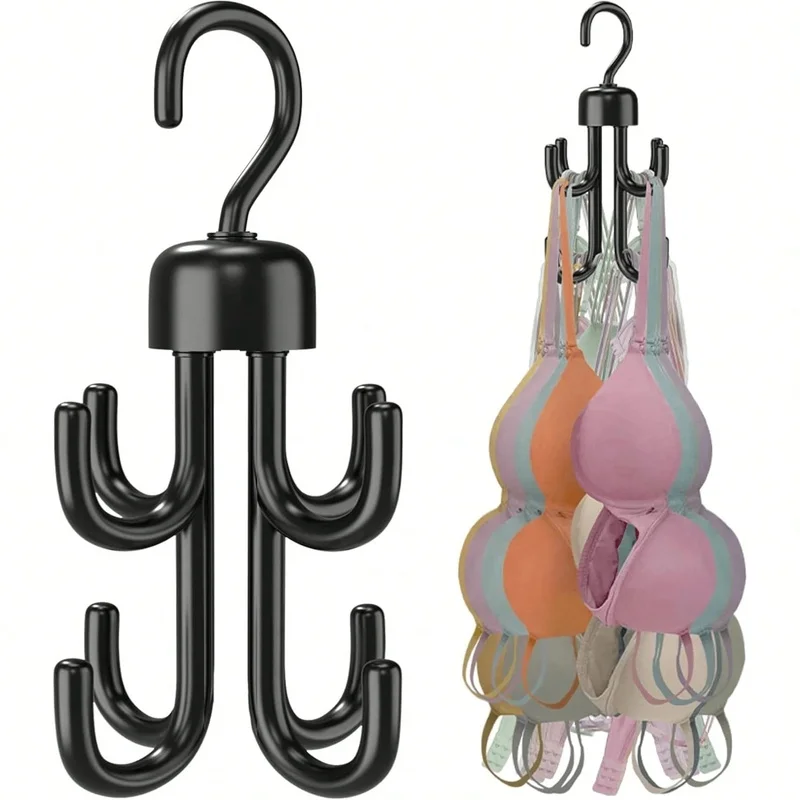Tank Top Hanger Plastic Swivel Belt Hanger Hooks Scarf Storage Rotary 4 Claw Hook Multifunctional Clothing Hat Hook