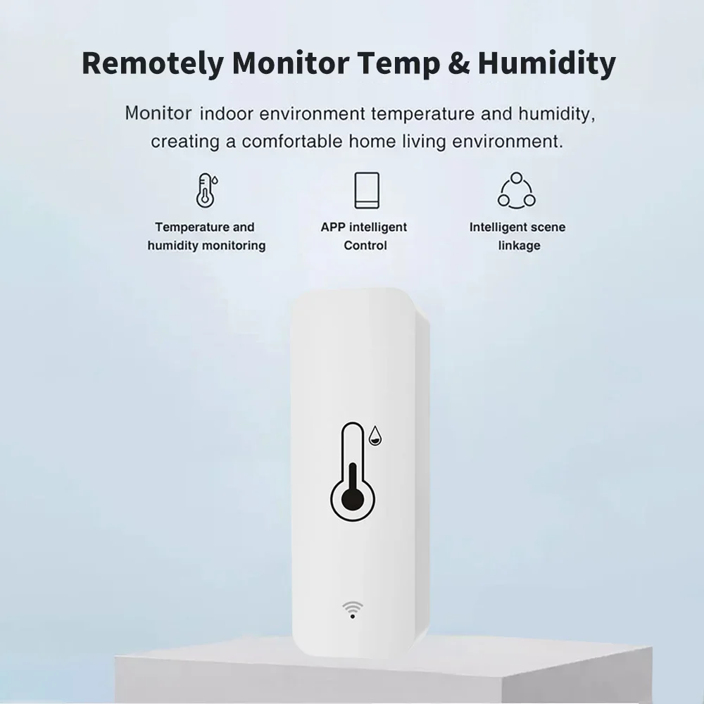 Tuya WiFi Zigbee Smart Temperature Humidity Sensor Indoor Hygrometer Controller Monitoring Work with  Alexa Google Home