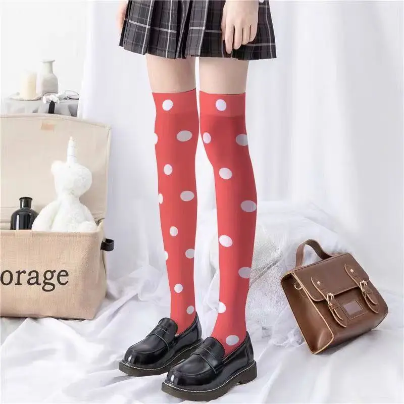 Game Osana Najimi Cosplay rode sokken Prop Vrouwen Overknee Sokken Mooie Kerst Kousen Halloween Accessoires Polka Dot sokken