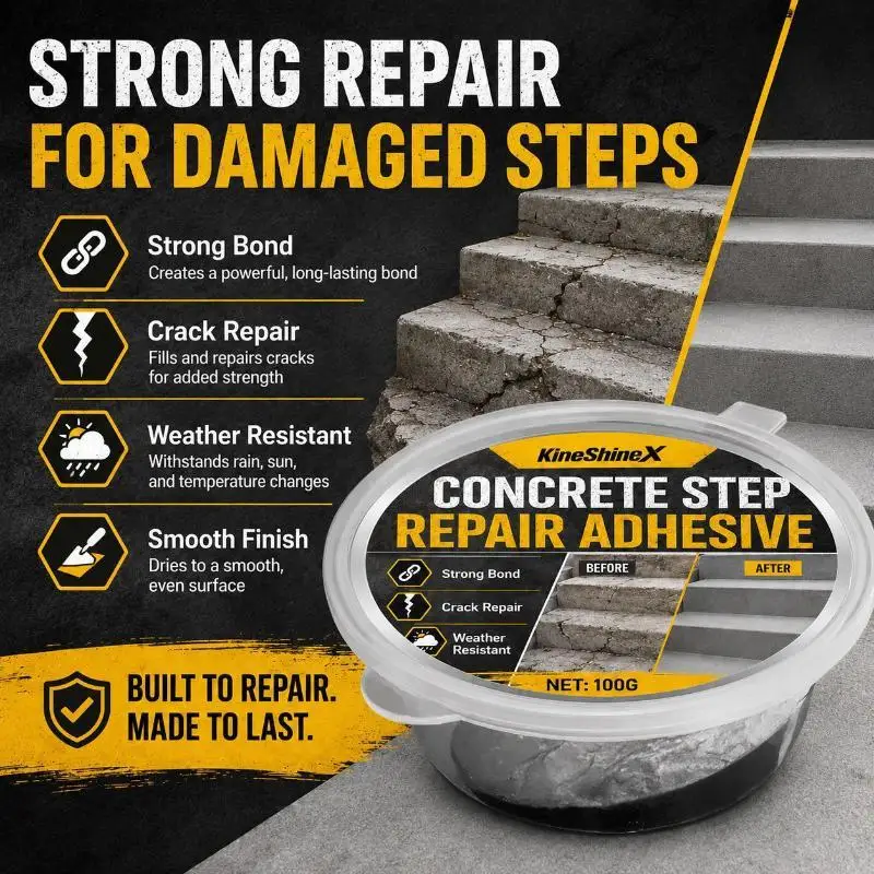 Concrete Step Repair Adhesive Long Lasting Strong Bond Heat Resistant for Garden Walkway Stair Gap Repair DIY Projects