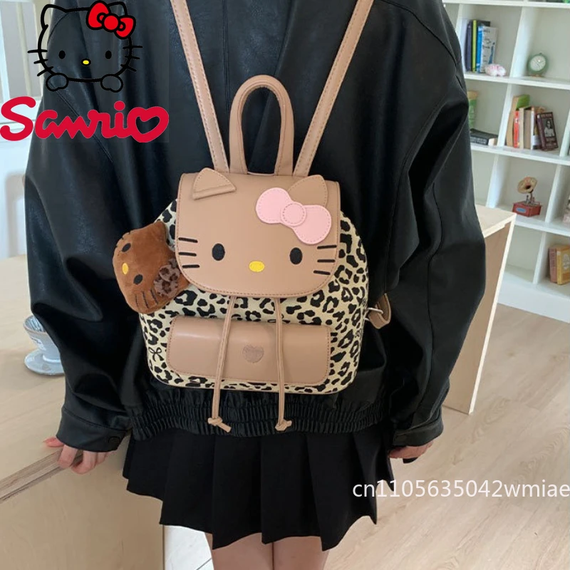 Hello Kitty New Women's Backpack Fashion High Quality Girls' Shopping Backpack Cartoon Versatile Women's Travel Backpack