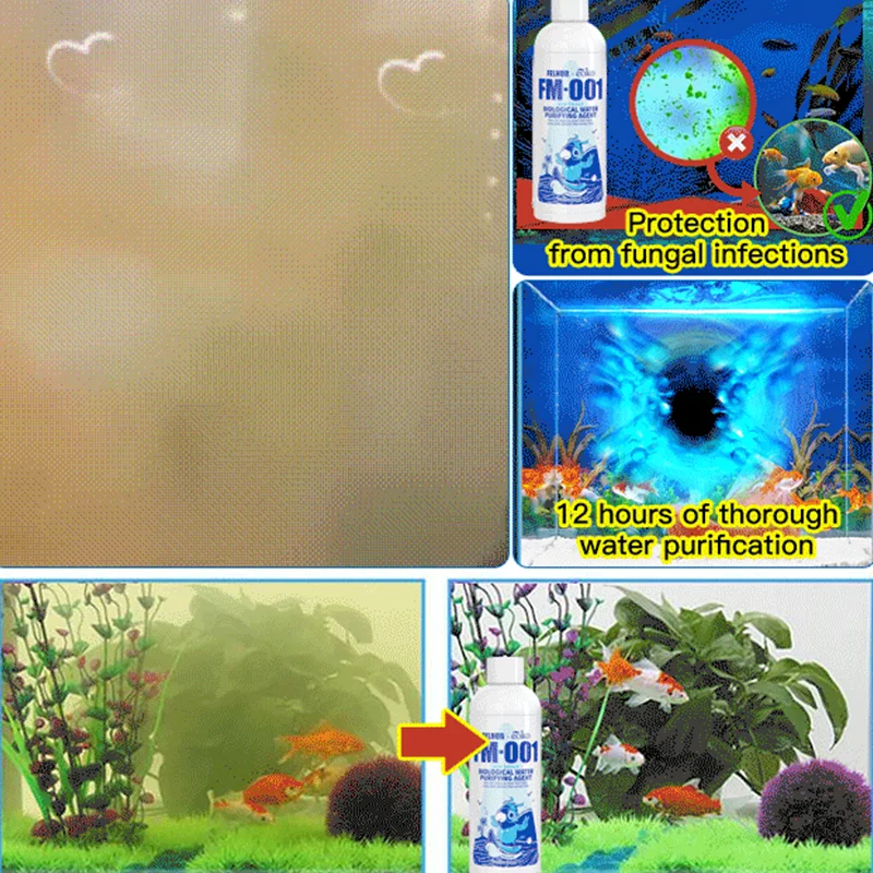 300/600ML Fish Tank Water Purifier Turbid Yellowing Nitrifying Bacteria Purifies and Clarifies Water Quality Water Purifier King