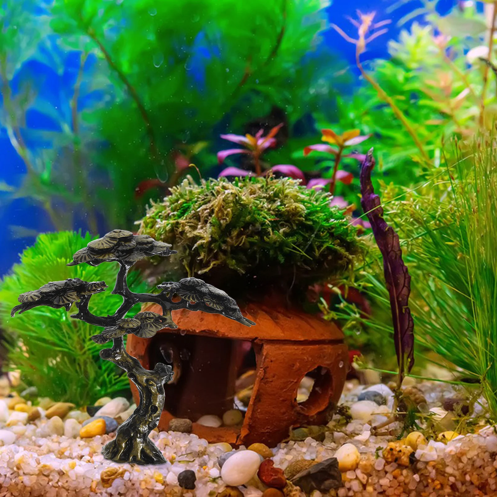 

Welcoming Pine naments Vintage Tree Statue Realistic Desktop Model Copper Alloy Craft Decoration Fade Resistant Stylish Home