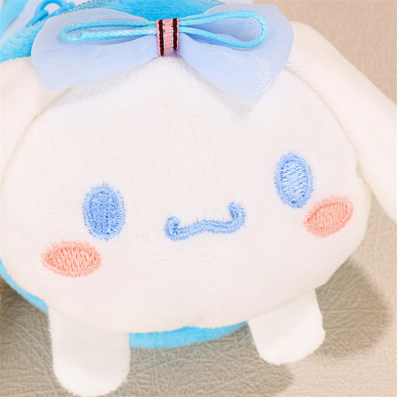 Kawaii Sanrio Saco De Pelúcia para Saco Pequeno, Bolsa De Moedas Bonito, Pingente, Saco De Fone De Ouvido, Pérola Chaveiro, Melodia Cinnamoroll, Kuromi