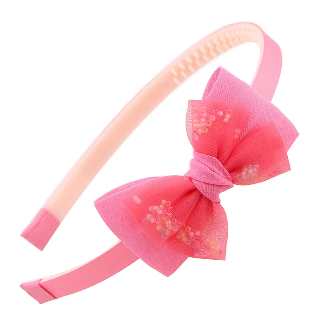 Girls Bowknot Hair Accessory Cloth Covered Hairbands Handmade Kids Headwear For Children Solid Hair Band DIY Headband Head Hoop