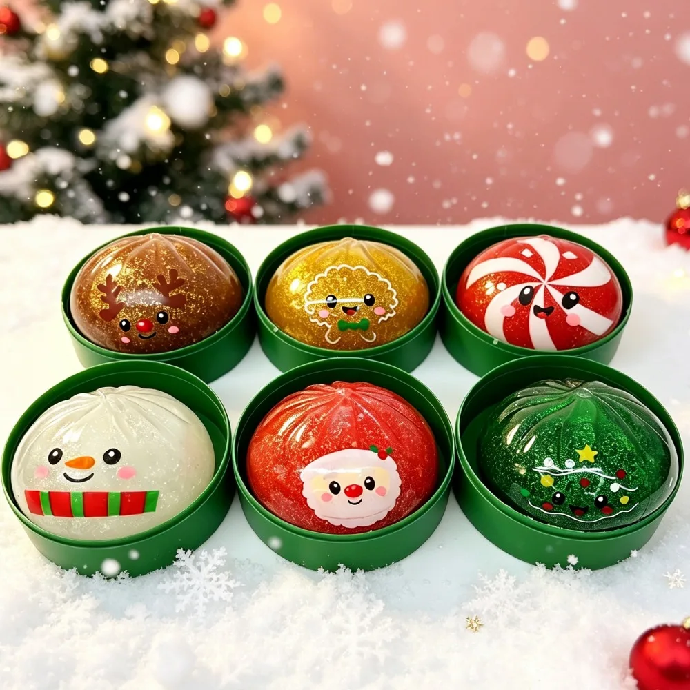 Niedliches Weihnachts-Bun-Squeeze-Stressabbau-Spielzeug, Quetschbares Bun-Spielzeug zum Stressabbau, Büro-Greifspielzeug, Geschenk, Schreibtischdekoration – Detail 12