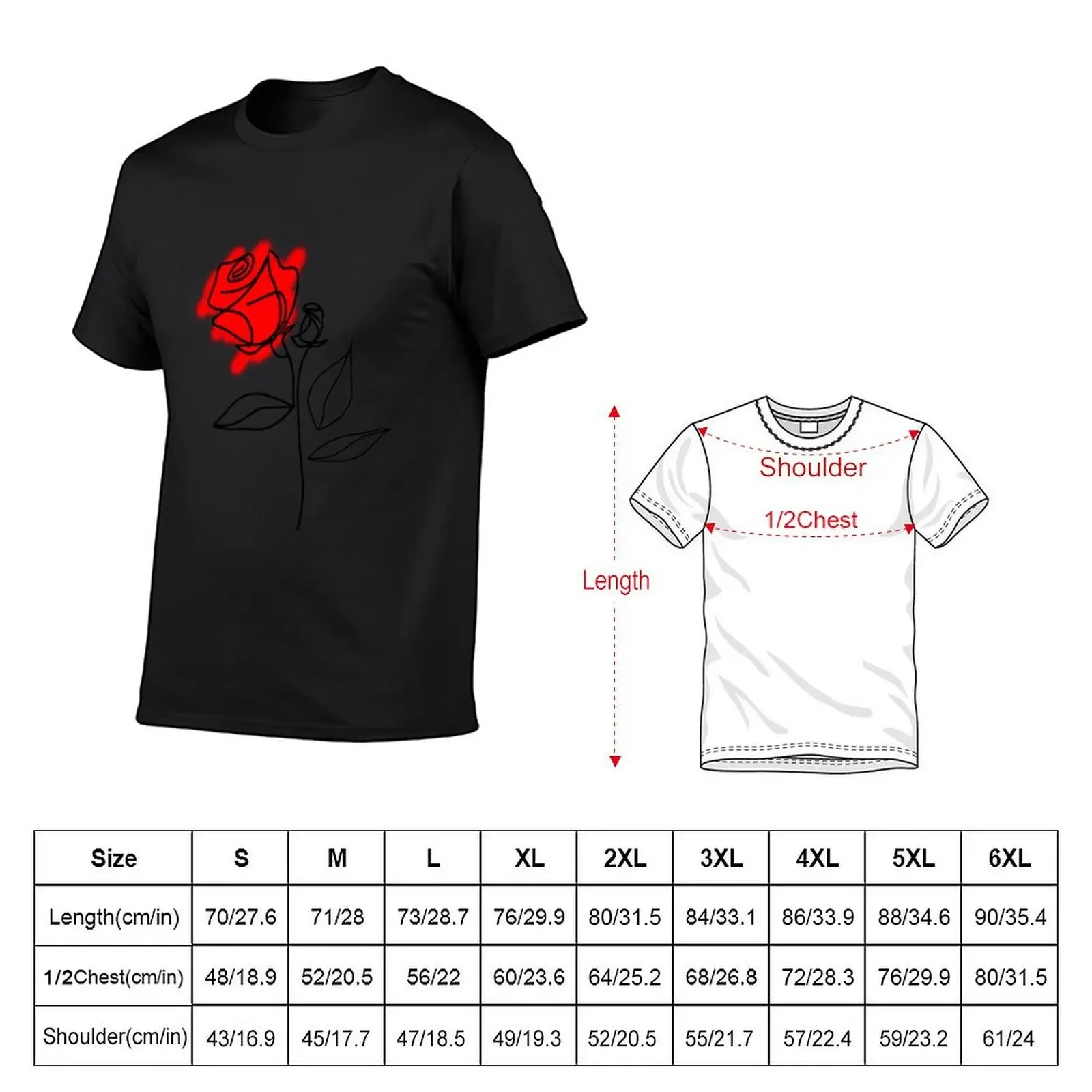 red rose line art simple minimalist drawing line art T-Shirt customs customs design your own plain mens champion t shirts