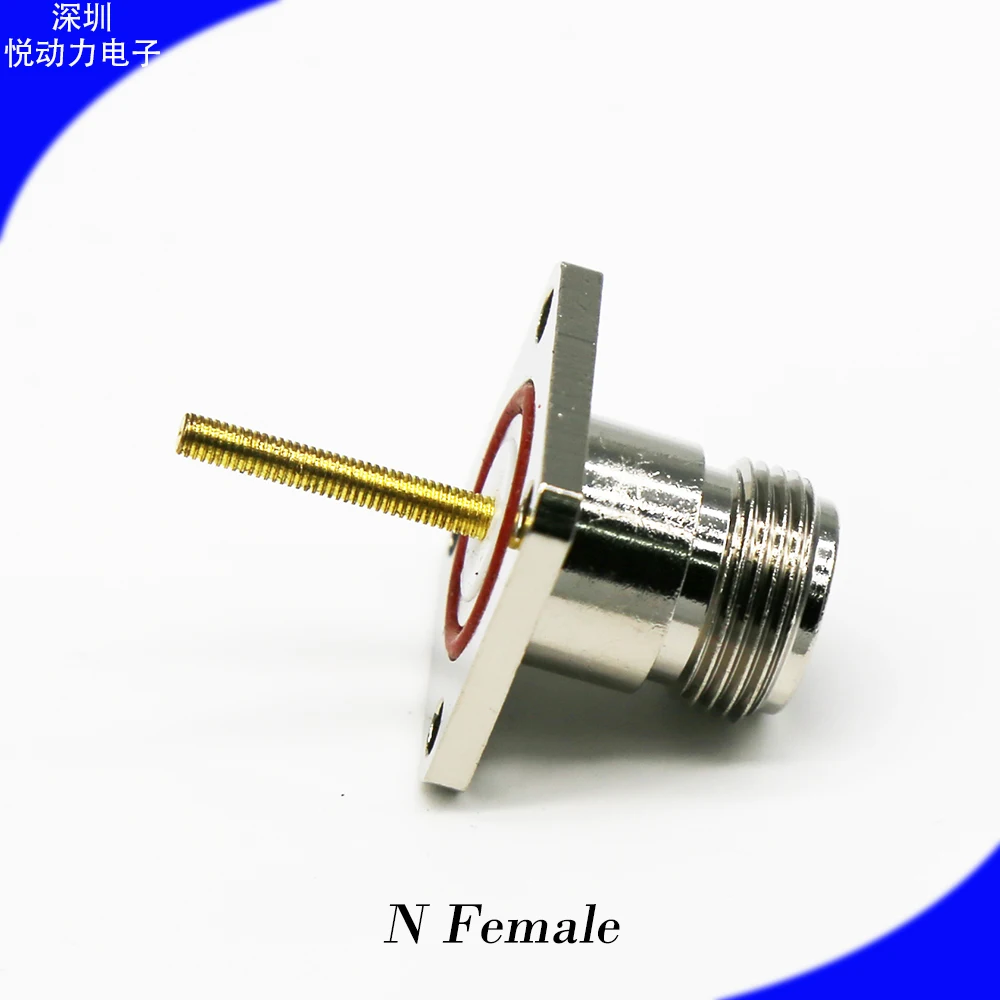

NKFD N Female Adapter connector 1Pcs N Female Jack 4-Holes Flange PTFE Solder Pannel Mount RF Adapter Connector
