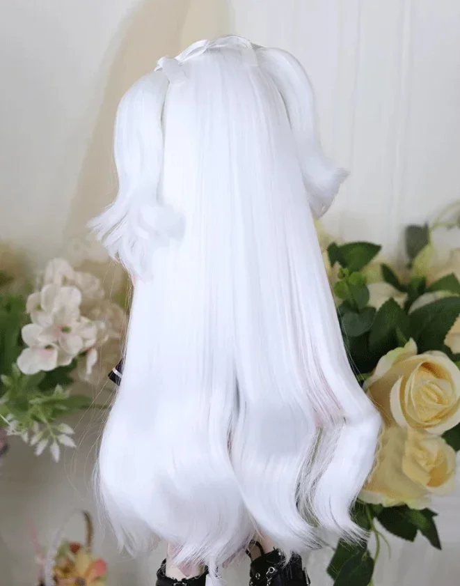 （Customize 30 Days） BJD DD SD MSD 1/3 MDD doll wig white brown blue Curly hair Double braid with  hair long hair 1pcs 1pcs