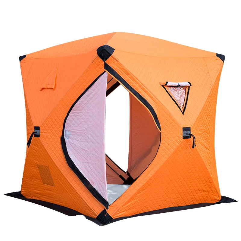 

Waterproof Rainproof Large Size 4 People Warm Winter Fishing Shade Tent Pop Up Hub Cube Square Shelter