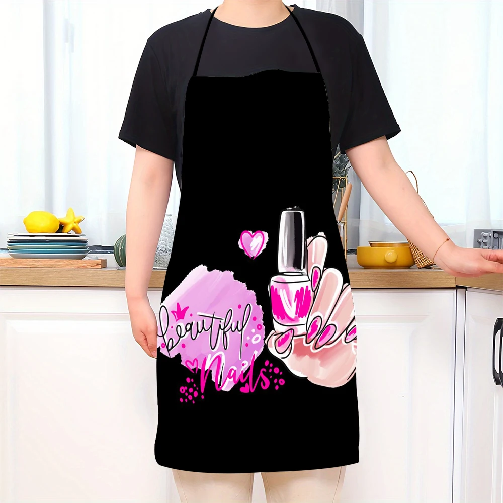 مخصص مريلة طلاء الأظافر هو قوي المئزر للرجال النساء الكبار الشيف الطبخ المطبخ طلاء الأظافر Tablier المطبخ اللوحة 50*70 سنتيمتر #6