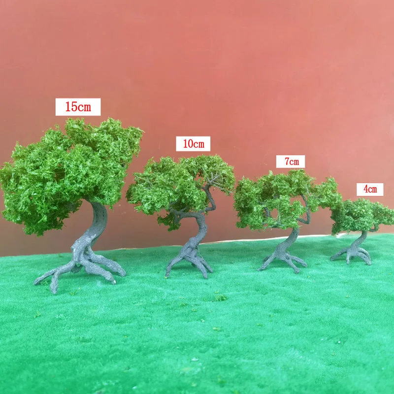 2pcs high quality wire tree mountain military sand table decoration green tree model scale train railway decoration