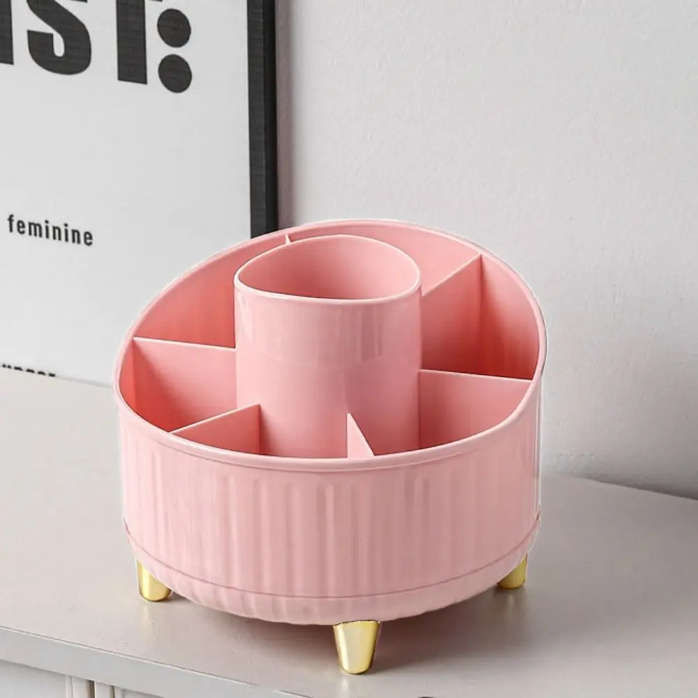 7 Grids 360° Rotating Pen Container Storage Box Space Saving Makeup Brush Holder Plastic Large Capacity