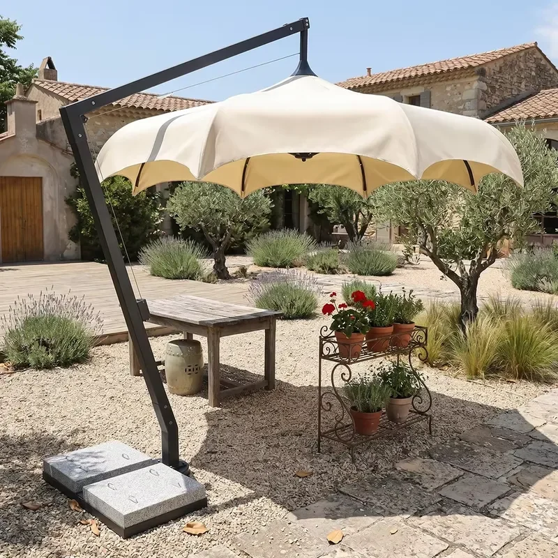 Modern Garden Sun Umbrella Large Offset Cantilever Parasol for Villa Courtyard Park Hotel Poolside Outdoor
