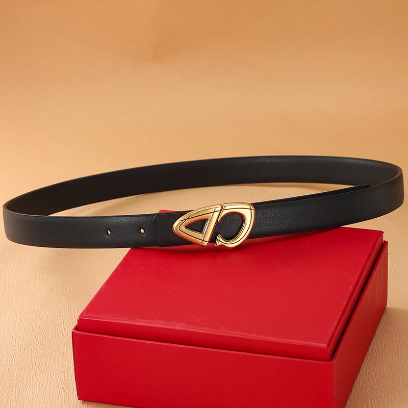 Nuova cintura da donna da 2,5 cm Cintura formale da donna in vera pelle Cintura con fibbia in metallo di alta qualità per jeans da donna