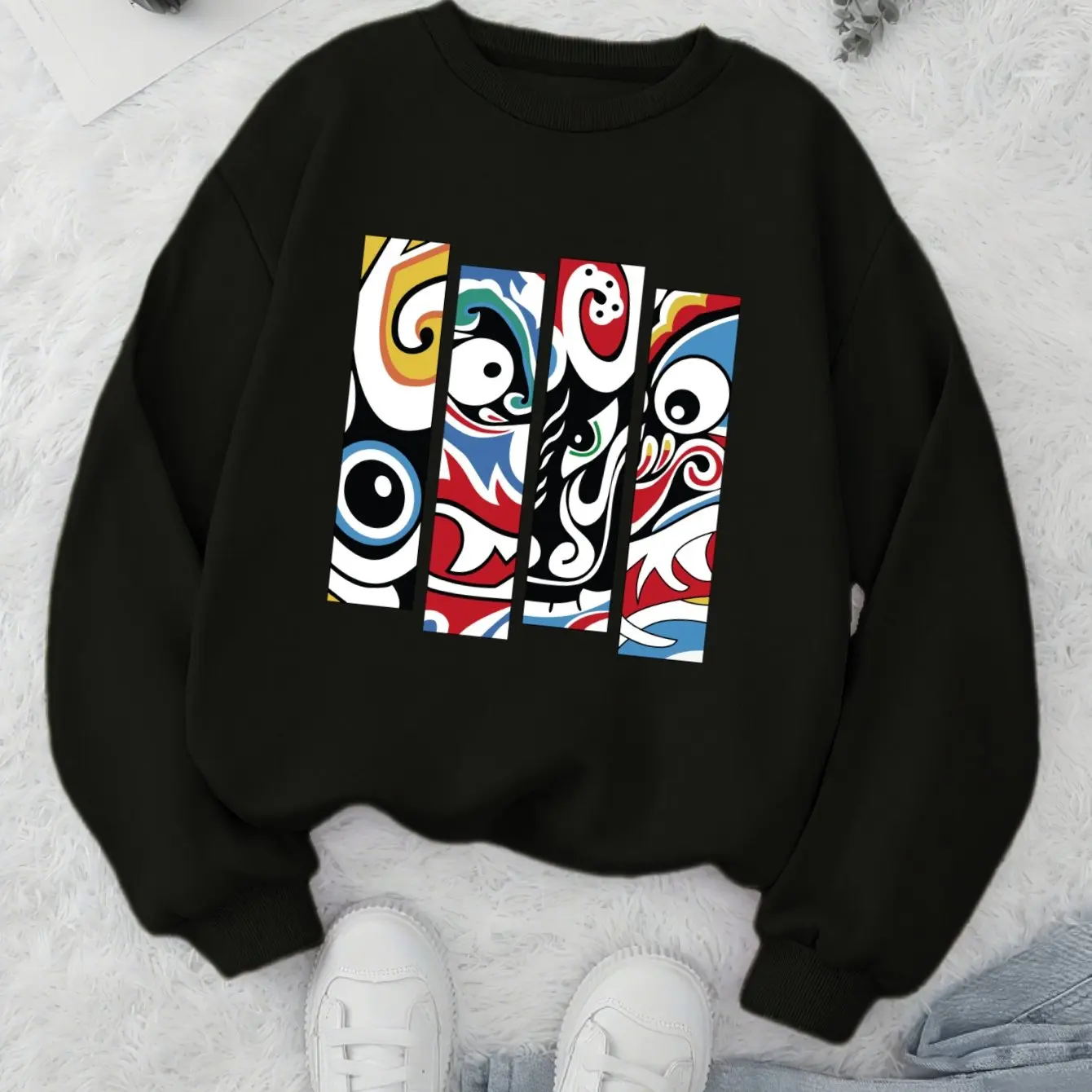 

Chinese Style Painted Graphic Printing Autumn and Winter Pure Cotton Men's and Women's Sweatshirts Outdoor Sports Leisure