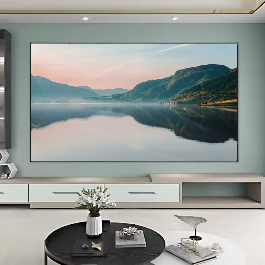 

Super Size 180/200-Inch Black Crystal Ambient Light Rejecting ALR Projection Screen Fixed Frame for 3D 4K Long Throw Projector
