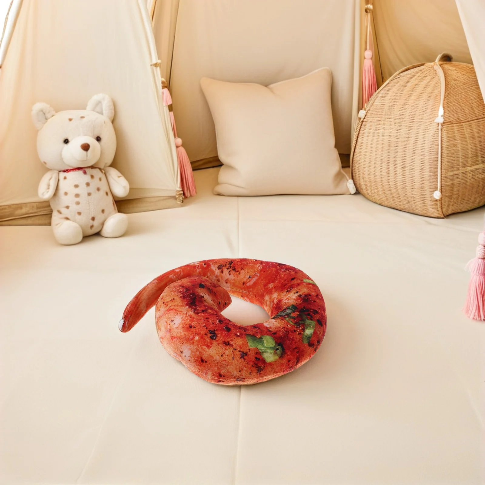 

Реалистичная подушка-подголовник в форме креветки – мягкая поддерживающая подушка для дома и путешествий – реалистичный дизайн в виде приготовленной креветки – имитация