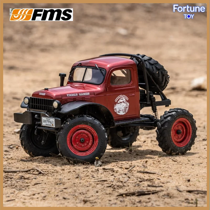 FMS 1/24 Power Wagon Semi Truck 4WD Electric RC Crawler Off Road Remote Control Car FCX24 RTR Desktop Model Toy For Hobby Fans