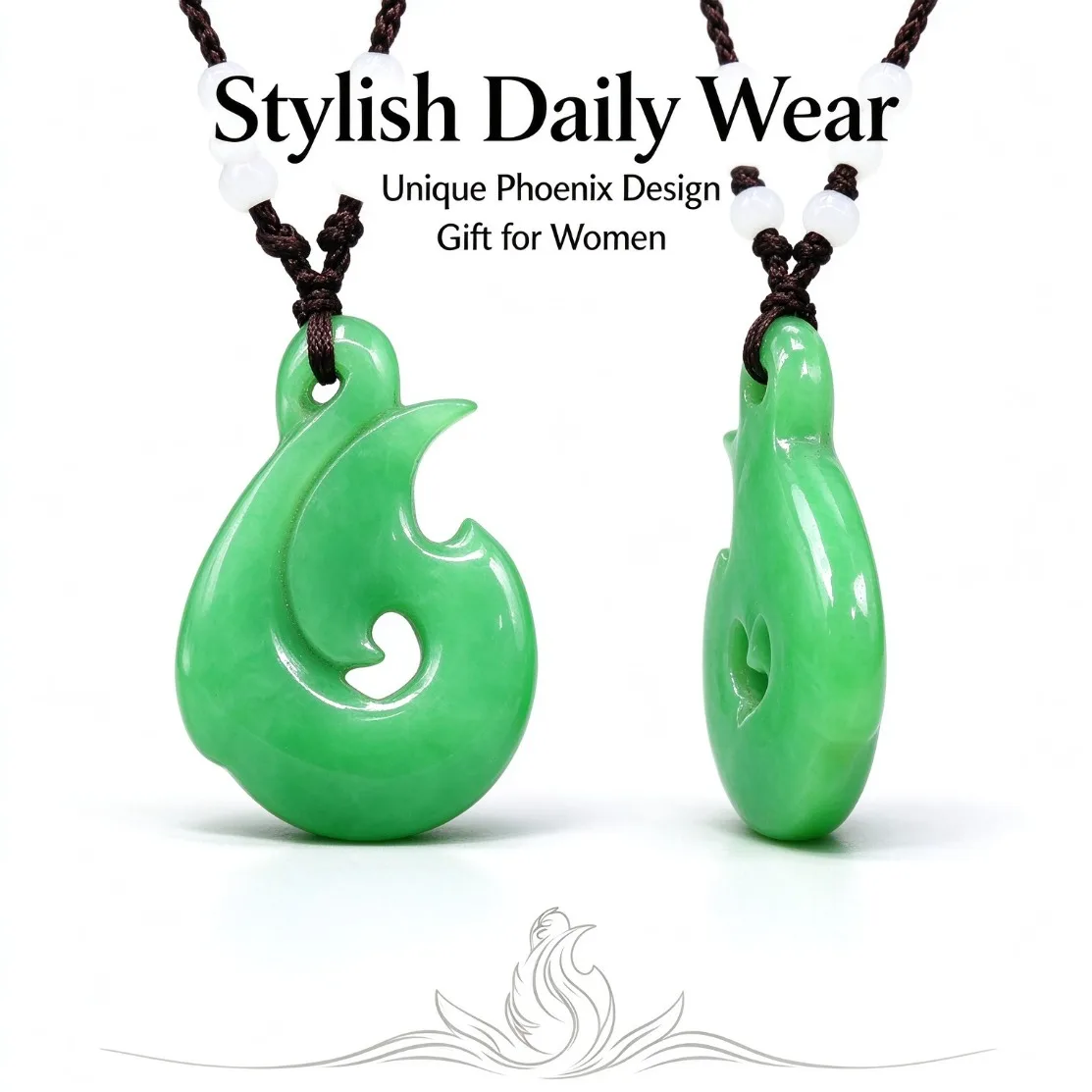 Natural Green Jadeite Flame Pendant Necklace Imperial Green Jade Lucky Amulet Sweater Chain Jewelry Daily Wear Healing Gifts view 5