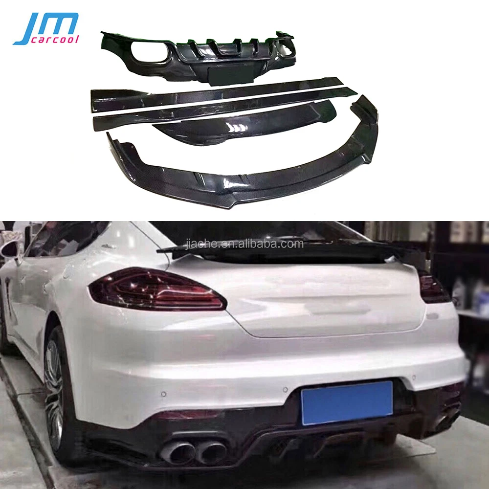 포르쉐 Panamera GTS 터보 2014 - 2017 범퍼 가드 용 탄소 섬유 앞 립 후면 디퓨저 스포일러 사이드 스커트 바디 키트