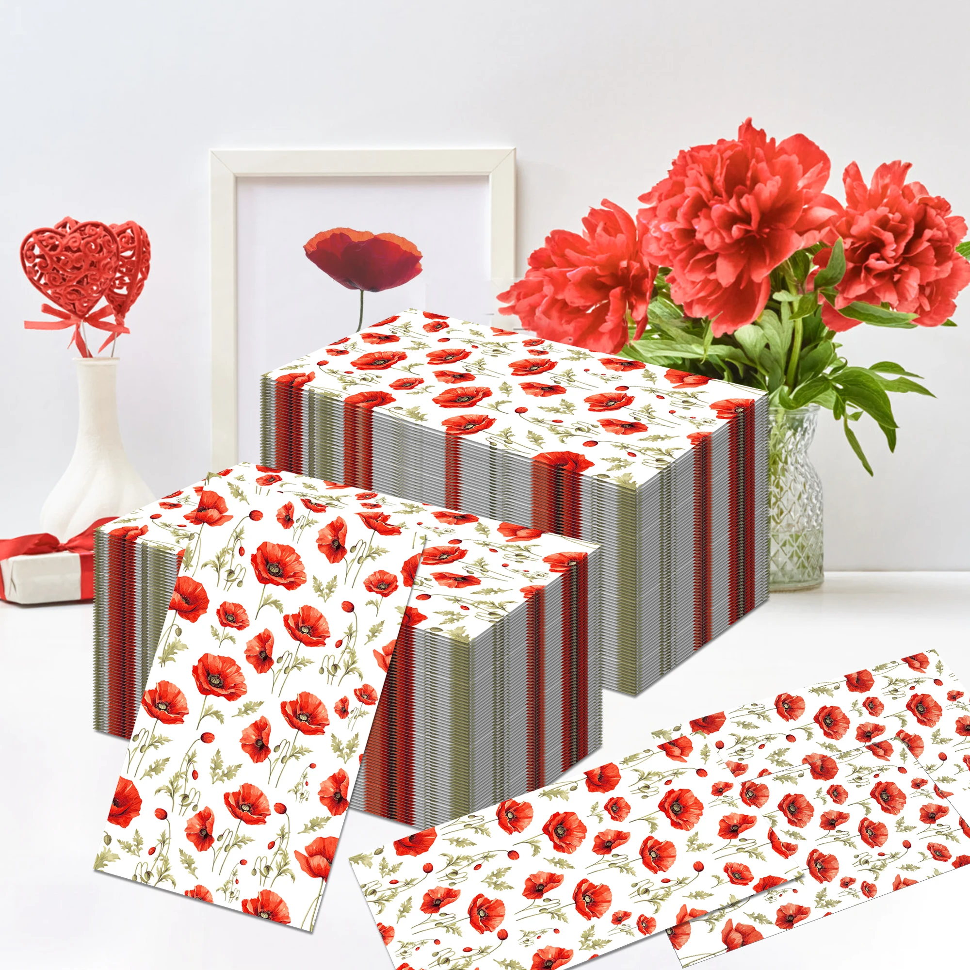 20 Stück Servietten mit chinesischen Blumen, lange Papierservietten, Hochzeit, Einweggeschirr, Servietten, Taschentücher, Geburtstag, Abendessen, Tischdekoration – Detail 21