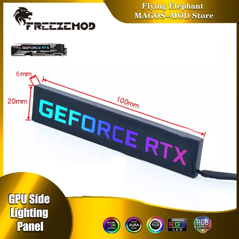 RGB GPU Side Panal RTX Graphics Card Backplate For VGA 4070 4080 4090 AMD RX 6900 7900 Lighting Panel 5V ARGB