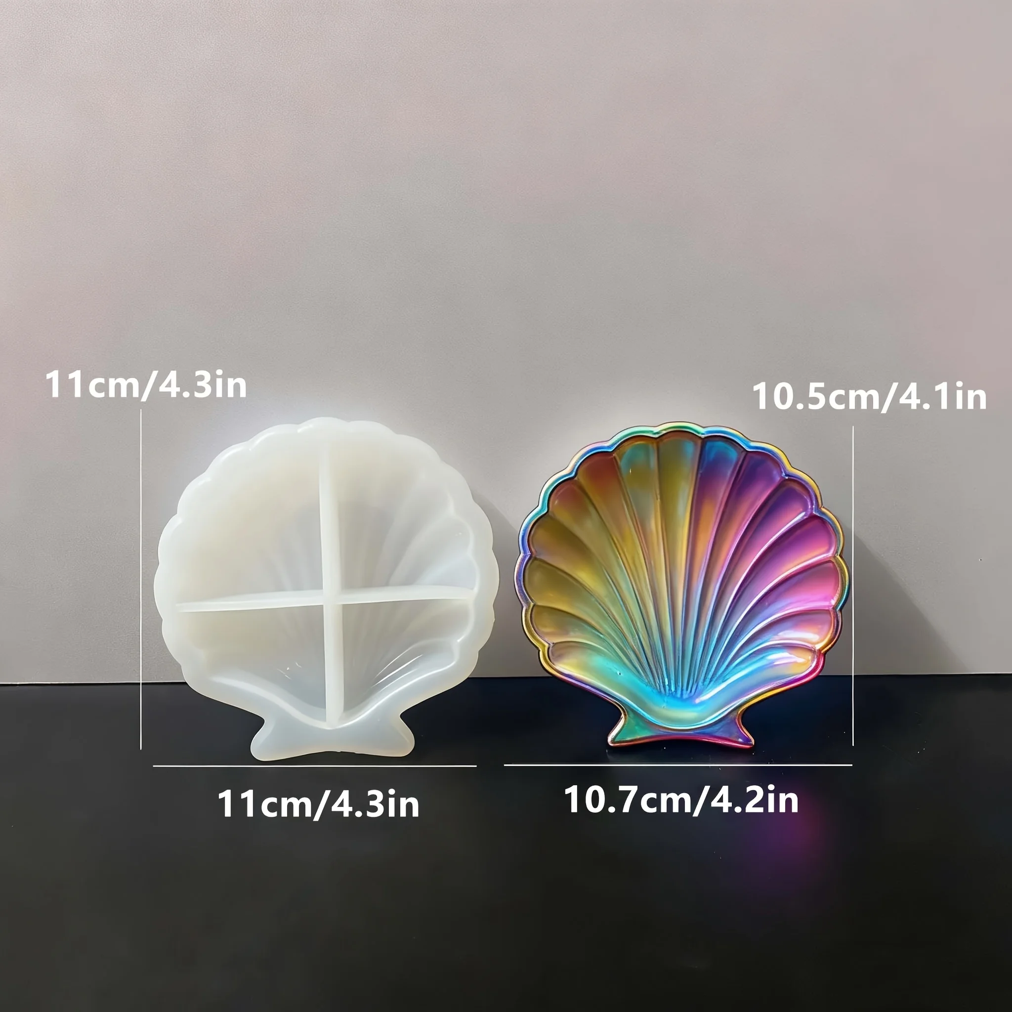 1 piece of silicone shell resin mold, DIY handicraft jewelry storage box, soap dish shell, storage plate home decoration view 3