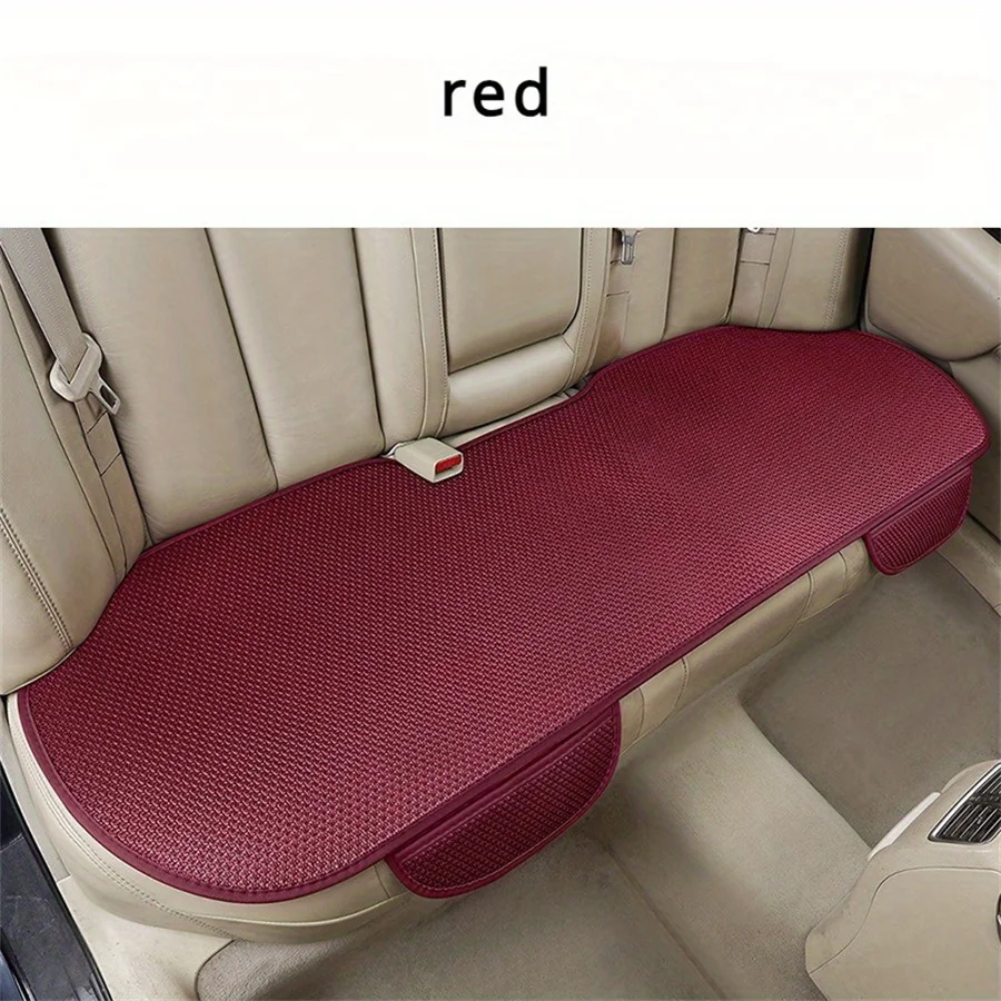 Breathable ice silk car seat cushion fits snugly, easy to install, comfortable all year round rear seat cushion