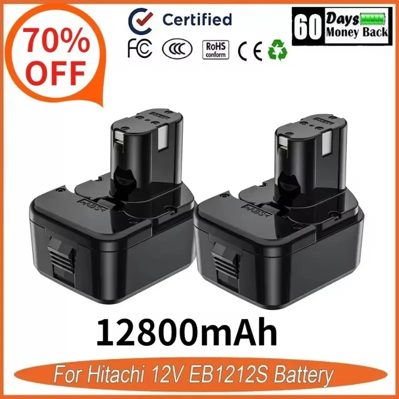 12800mAh NI-MH For Hitachi 12V EB1212S Battery Replacement Battery For Hitachi EB1212S EB1214S EB1230HL EB1214L Power Tools