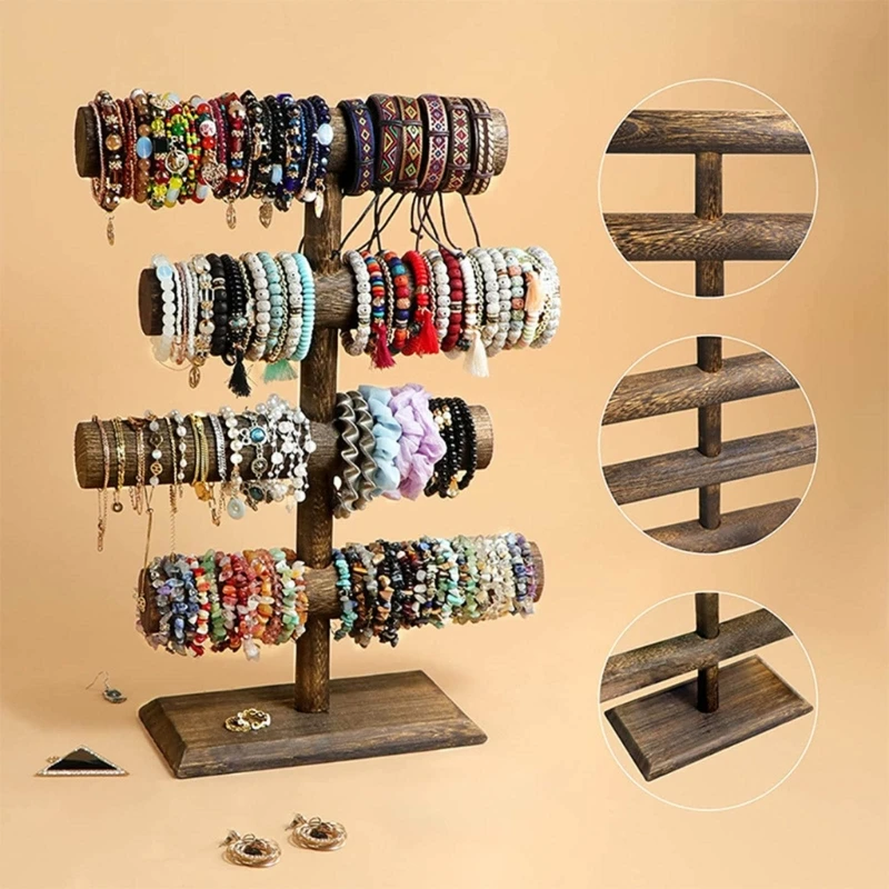 Stand Display Gelang Kayu Multi Rak Tempat Stand Perhiasan Ritel