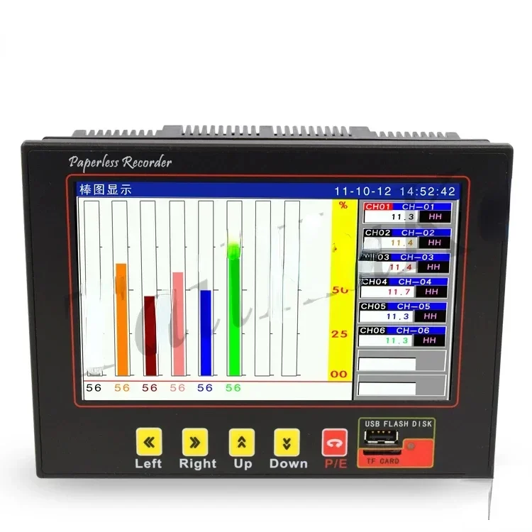 7-дюймовый цветной экран, безбумажный рекордер, многоканальный регистратор температуры, давление, ток, напряжение, данные, кривая записи