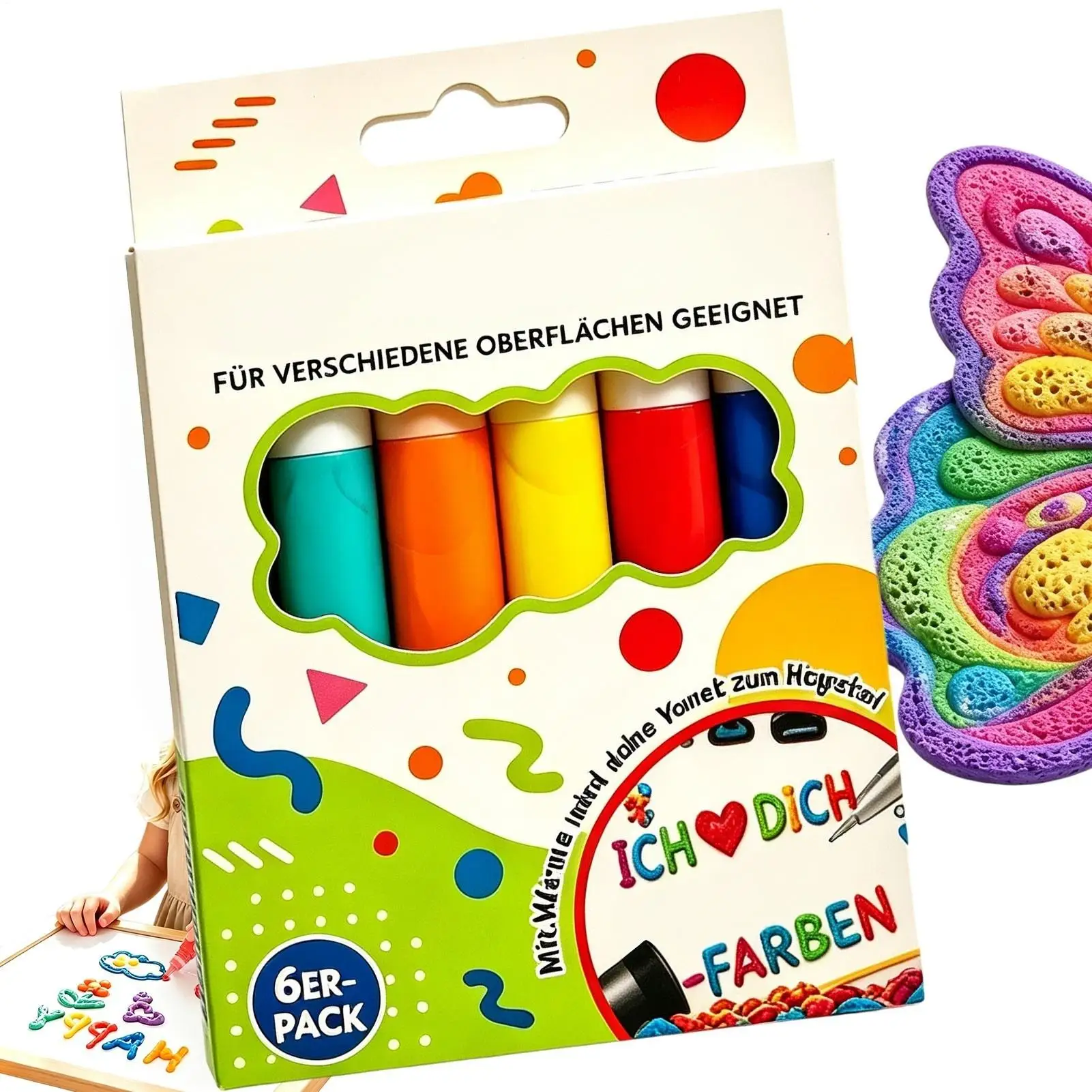 Magics Texture Painting Kit Bubble Pens 6 Colors 3D DIY Bubble Paint Markers Art Drawing Pens For School Classroom College Home