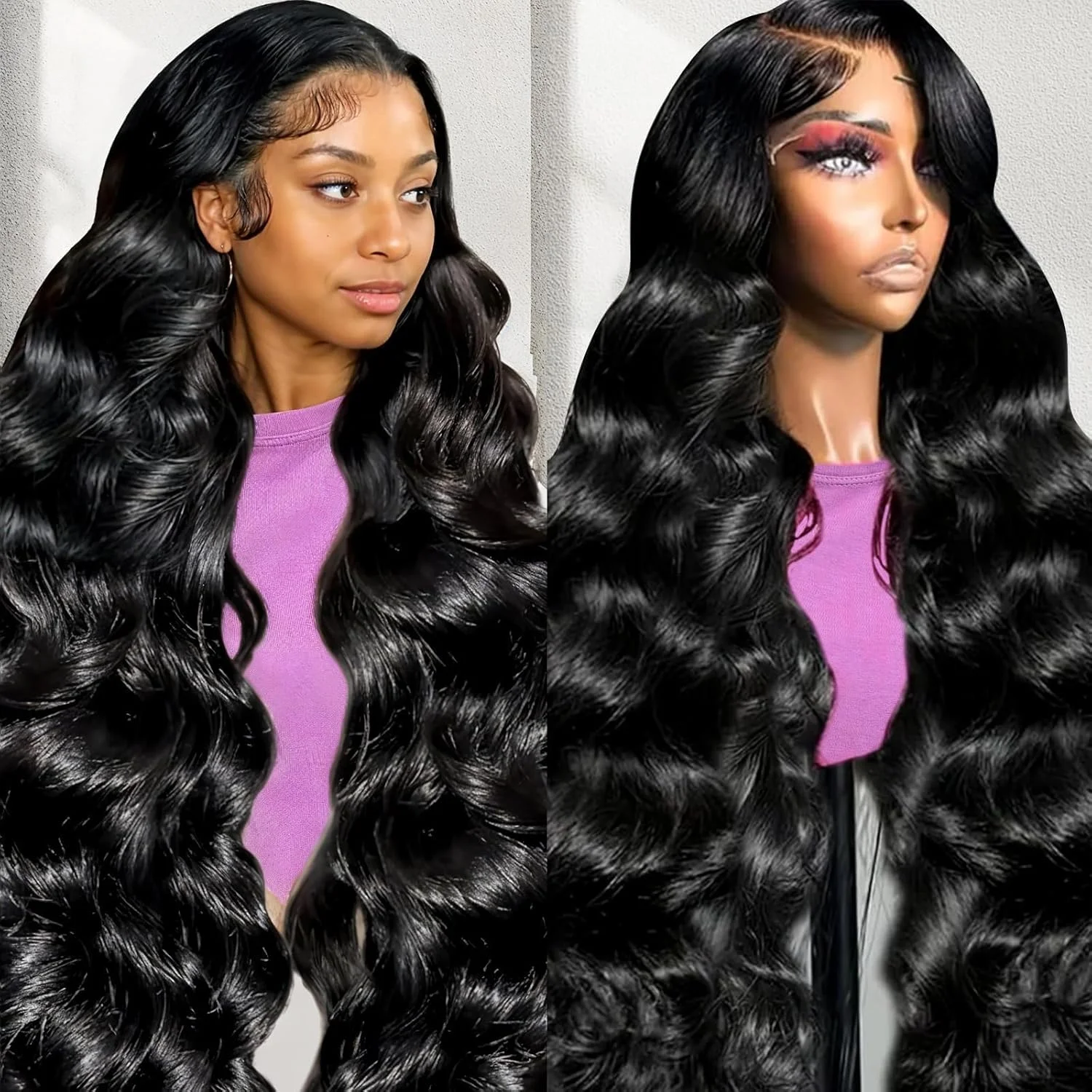 

36-дюймовые парики из натуральных волос с эффектом Body Wave, 13x6 HD Lace Frontal Wig, 13x4 360 HD Lace Front Wig для чернокожих женщин, предварительно выщипанные, из бразильских волос