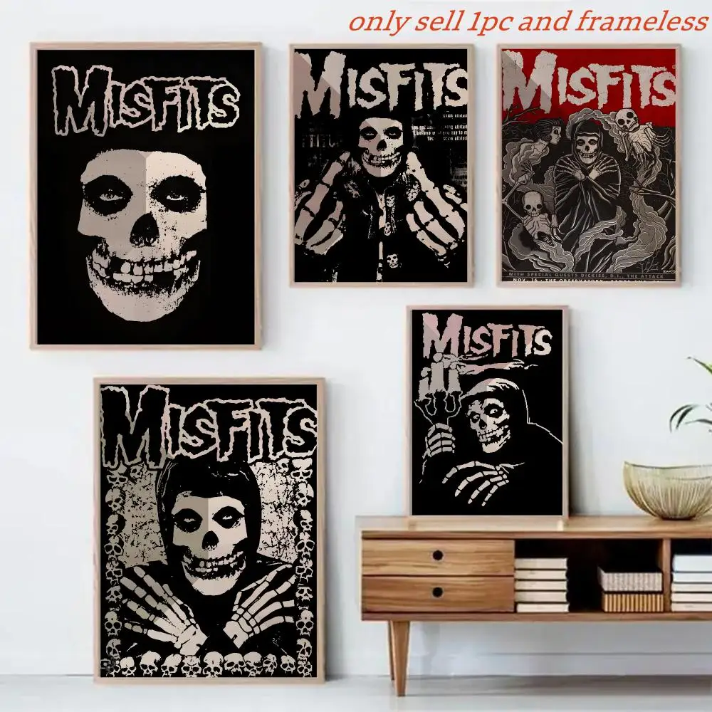 Rock Band The M-Misfits Painting Calligraphy Canvas Mural For Interior Walls Crease-Free Beautiful For Living Room Bedroom