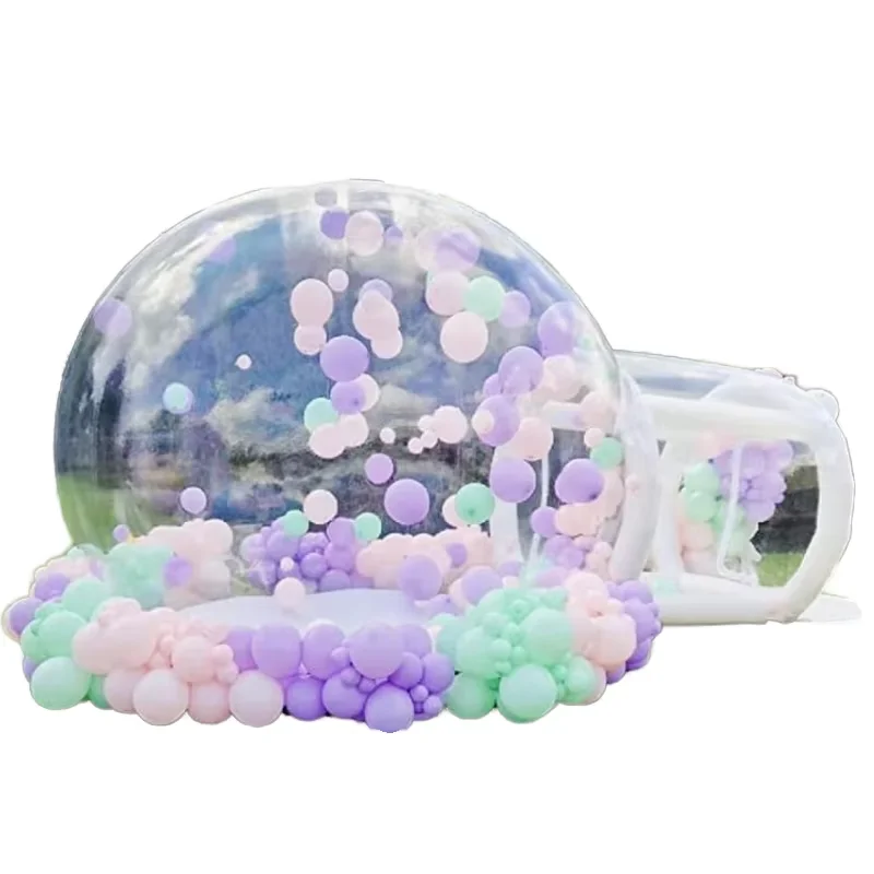 Outdoor Transparent Inflatable Bubble Tent With Balloons Inflatable Bubble House
