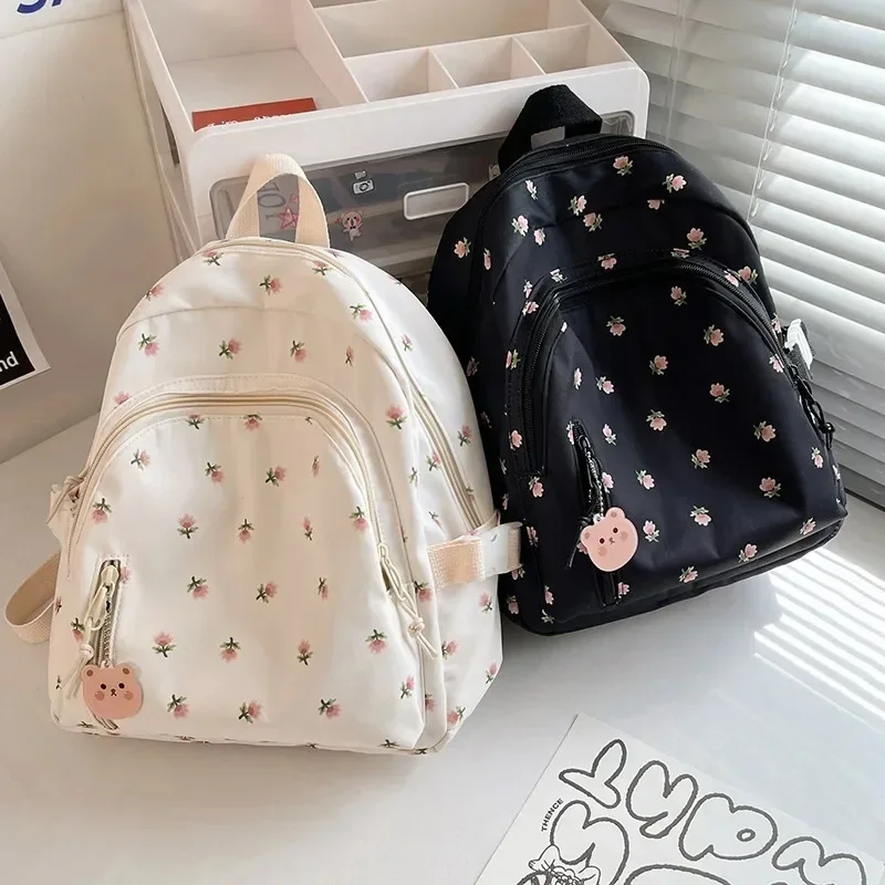 Casual Floral Prints Women Backpack Girls Bookbags Large Capacity Students School Bags Travel Backpack Spring Backpack