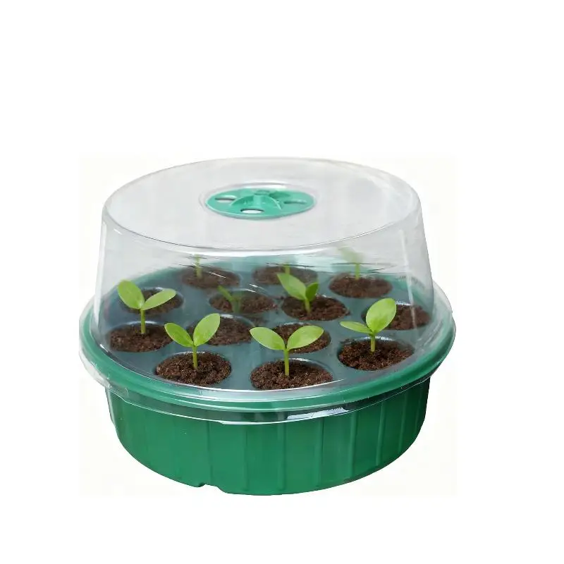 1Pcs With Clear Lid For Seedlings DIY Accessories ABS Hydroponic Germination Tray 13-Hole Round Seed Starter Tray